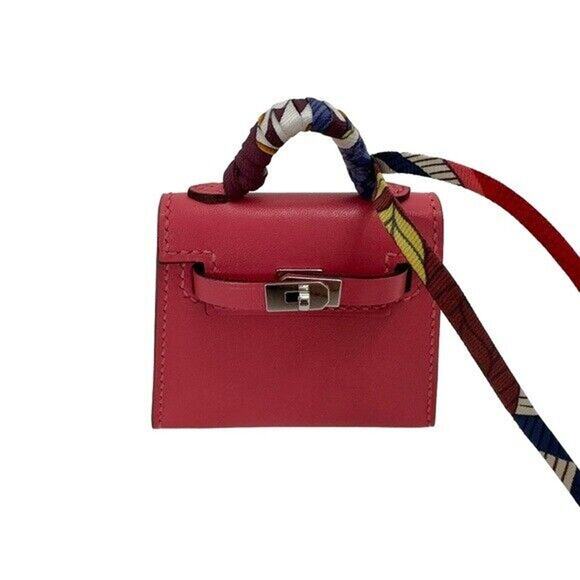 Hermès Rose Lipstick Mini Kelly Twilly Bag Charm - Picture 6 of 7
